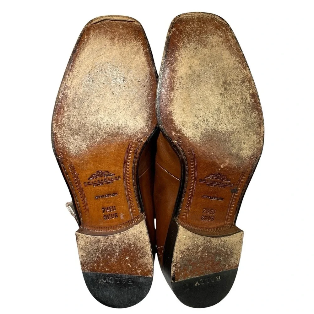 Bally Brown Leather Tassel Dress Loafers Mens 8 Preppy Designer Quiet Luxury